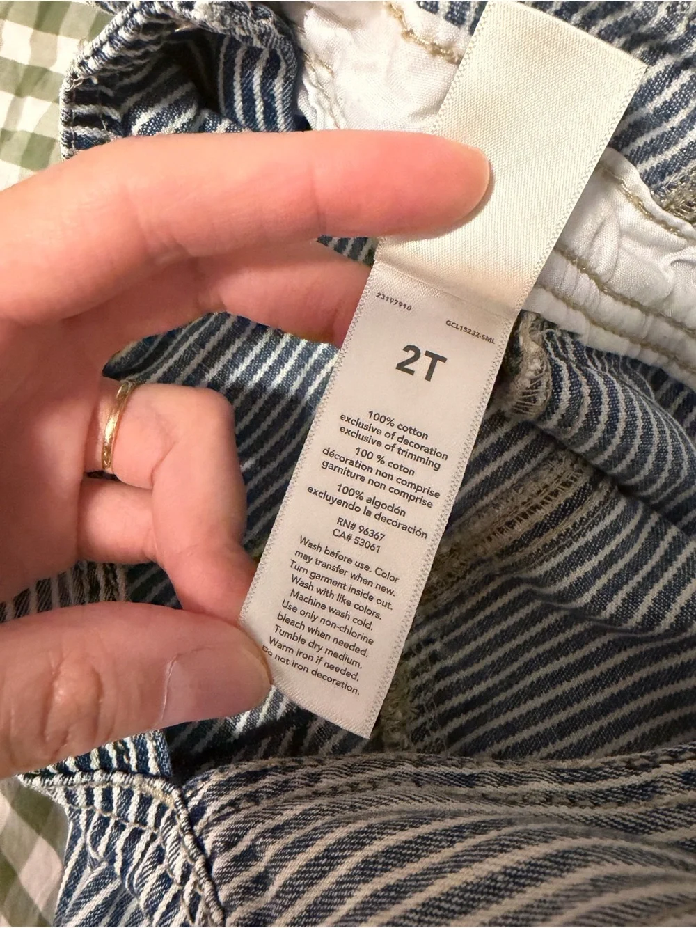 OshKosh B'gosh Blue and White Striped Kids Overalls